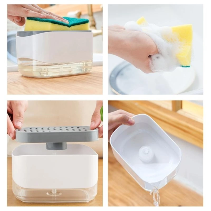 Kuchenny Dozownik Płynu Do Naczyń Detergentów Mydła Biały Ikonka KX3005