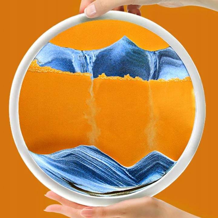 Klepsydra Z Ruchomym Piaskiem 3D Ozdobna Dekoracyjna Biała Ikonka KX3004