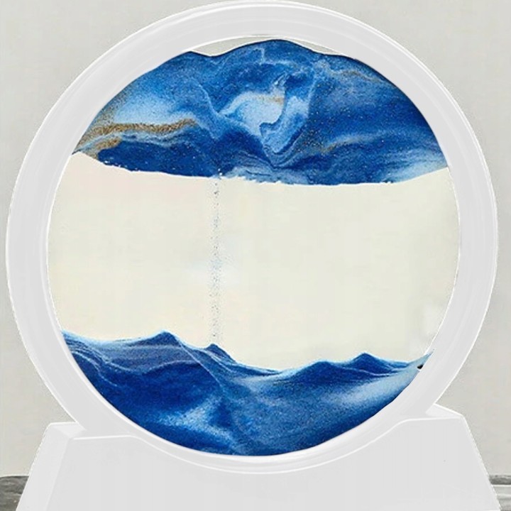 Klepsydra Z Ruchomym Piaskiem 3D Ozdobna Dekoracyjna Biała Ikonka KX3004