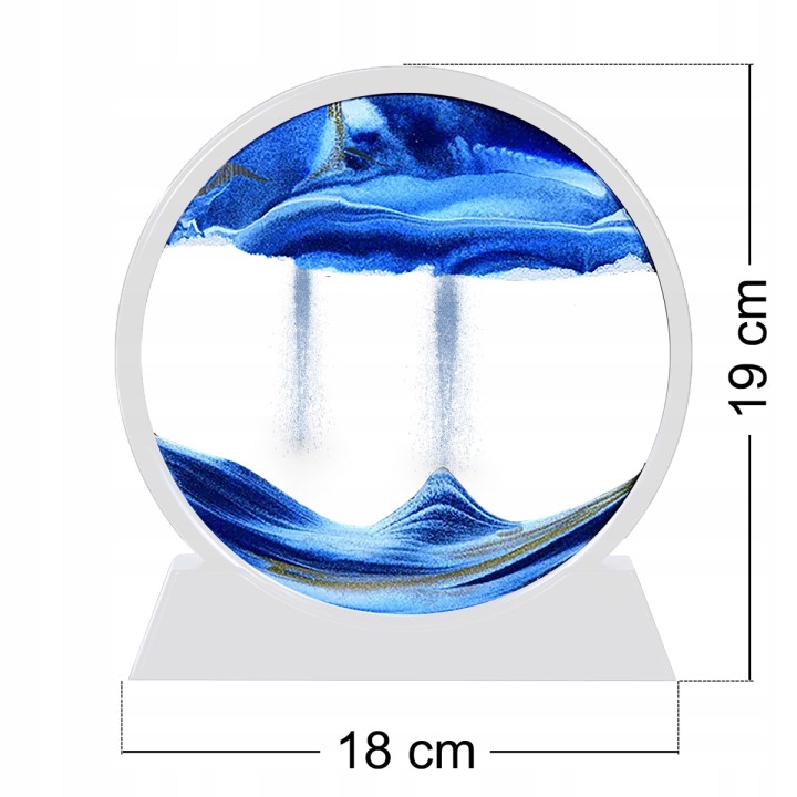 Klepsydra Z Ruchomym Piaskiem 3D Ozdobna Dekoracyjna Biała Ikonka KX3004