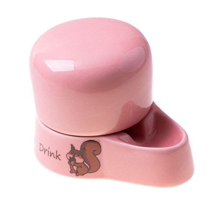Eleganckie poidełko ceramiczne dla zwierząt 230ml - różowe