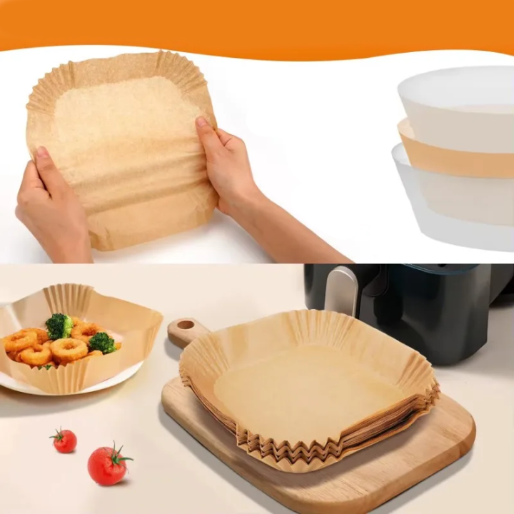 50 x Wkładki Papirowe do Frytkownicy Beztłuszczowej 16x16cm