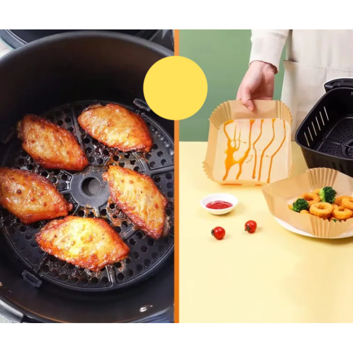 50 x Wkładki Papirowe do Frytkownicy Beztłuszczowej 16x16cm