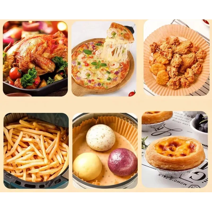 50 x Wkładki Papirowe do Frytkownicy Beztłuszczowej 16x16cm