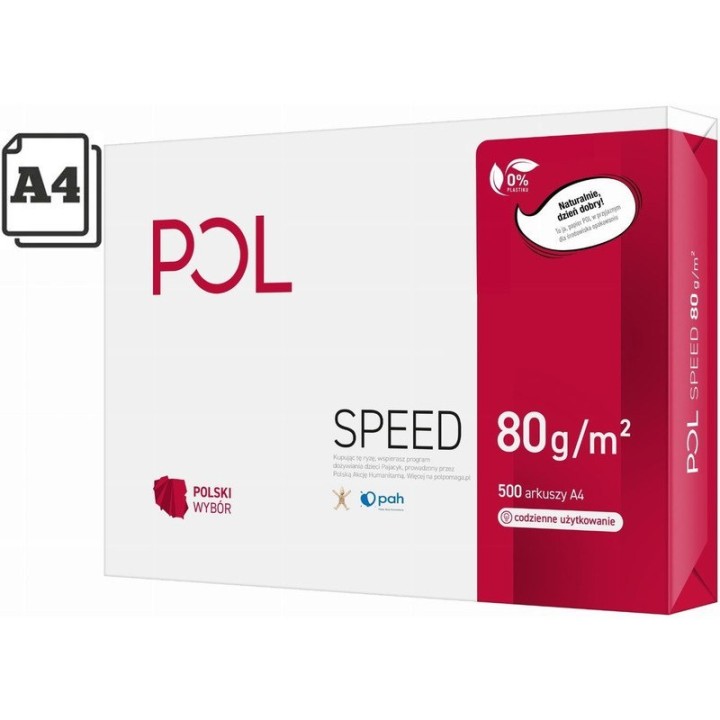 Papier A4 POLspeed 80g 500 arkuszy do drukowania i kopiowania