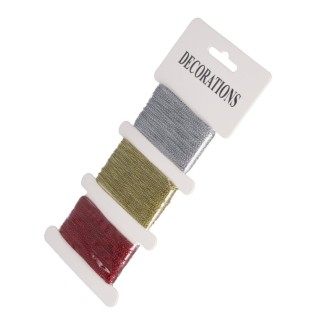 Sznurek Metalizowany 10m w 3 Kolorach do DIY i Dekoracji