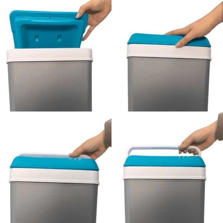 Lodówka Turystyczna 15L EXTRA COLD EDA Na Wkłady Mrożące Szara Biała Rączka