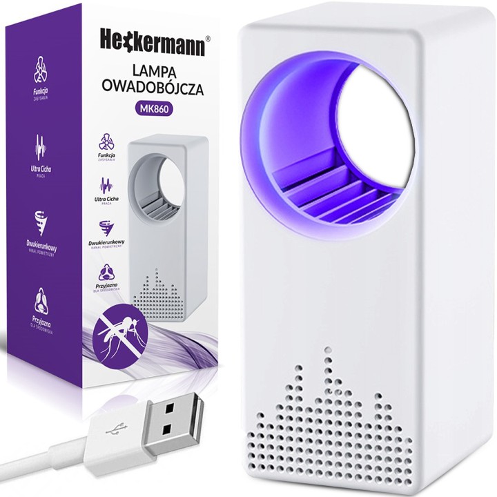 Lampa na owady UV Heckermann MK860 - elektryczna pułapka na komary