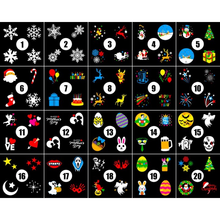 Projektor świąteczny LED 20 wzorów 12W LBS-033