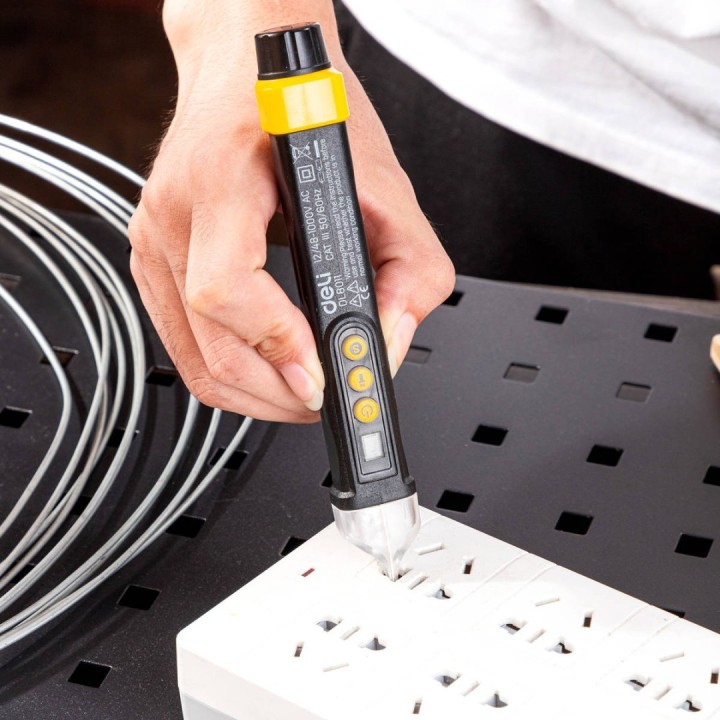 Tester Napięcia Deli Tools EDL801112/48-1000V ACCzarny