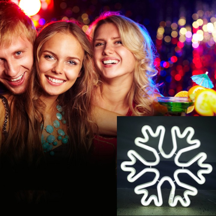 Świąteczna Girlanda z Neonowymi LED Śnieżynkami