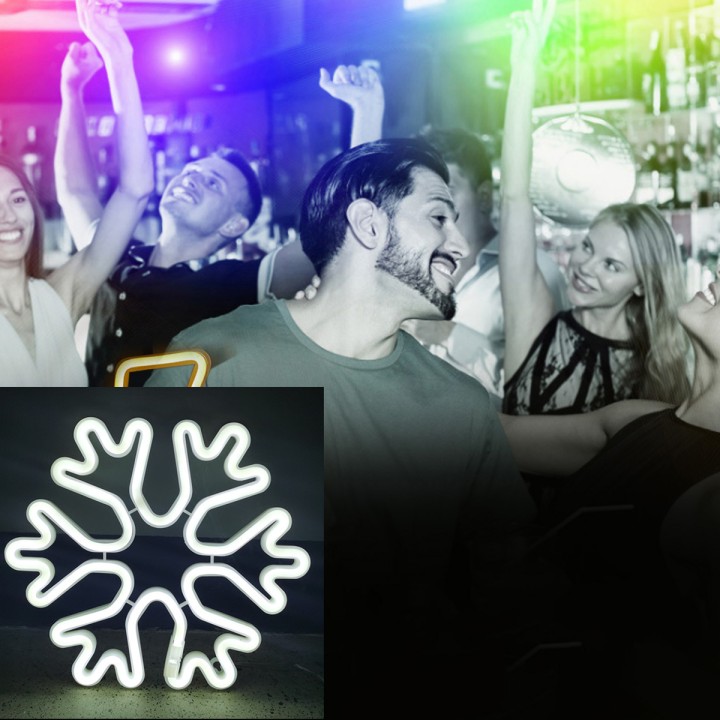 Świąteczna Girlanda z Neonowymi LED Śnieżynkami