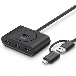 Koncentrator USB 3.0 + USB-C 3.14-portowyOTG UGREEN CR113 - Czarny