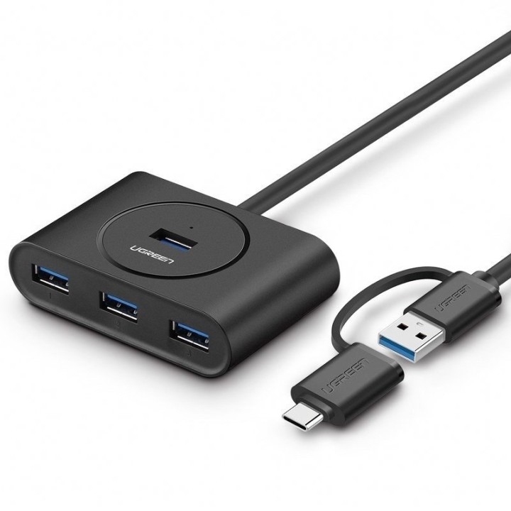 Koncentrator USB 3.0 + USB-C 3.14-portowyOTG UGREEN CR113 - Czarny