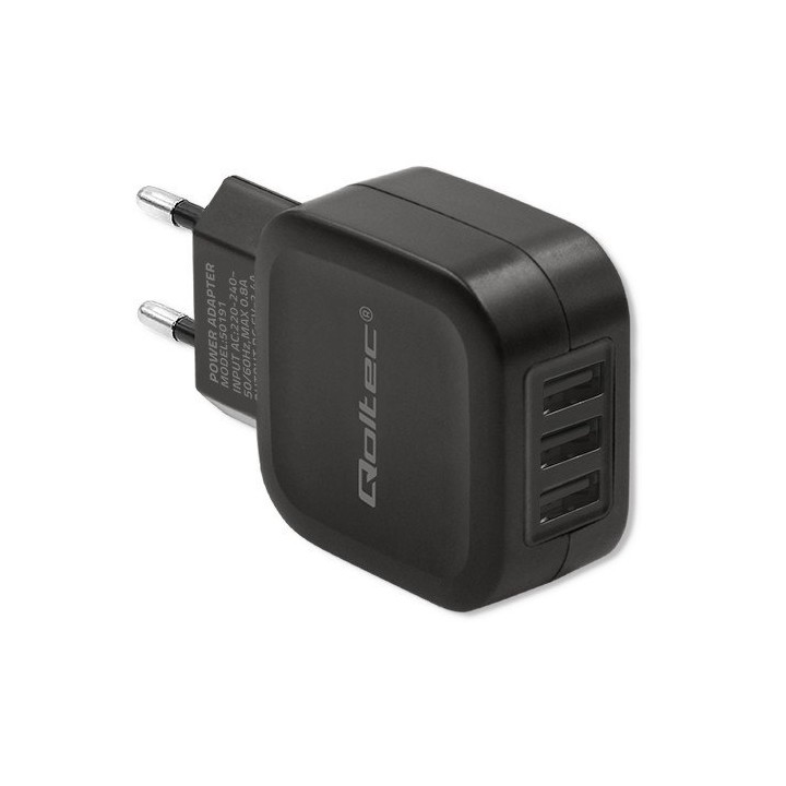 Ładowarka sieciowa Qoltec 17W z 3 złączami USB