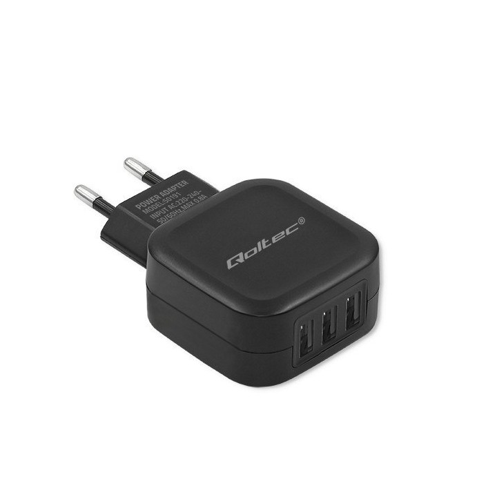 Ładowarka sieciowa Qoltec 17W z 3 złączami USB