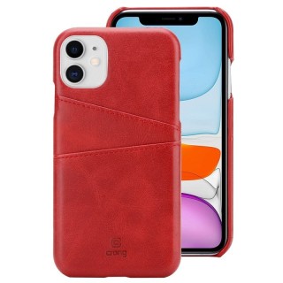 Etui na iPhone 11 Pro z Kieszeniami - Crong Skórzane Etui Czerwone