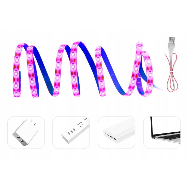 Taśma LED do Roślin Heckermann 1m USB IP20
