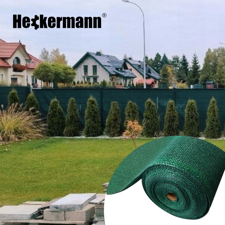 Siatka Cieniująca Heckermann 1,2x25m + 100 Opasek Zaciskowych - Zielone