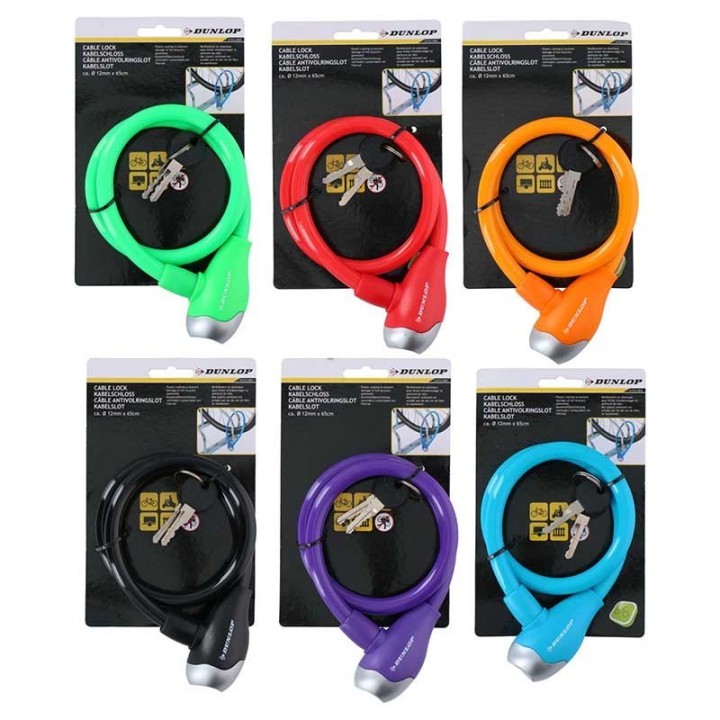 Zapięcie Spiralne do Roweru Dunlop 65 cm (Niebieski)