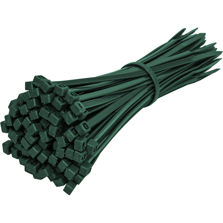 Zielone Opaski zaciskowe Heckermann 2,5x150mm 100szt