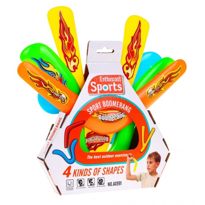Zestaw Bumerangów 4w1 dla Dzieci 3+ - Zabawka Sportowa rekreacyjna